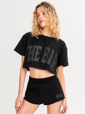 The Bar Black Crop Tee